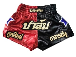 Short Boxe Thai Rouge Personnalisé : KNSCUST-1119